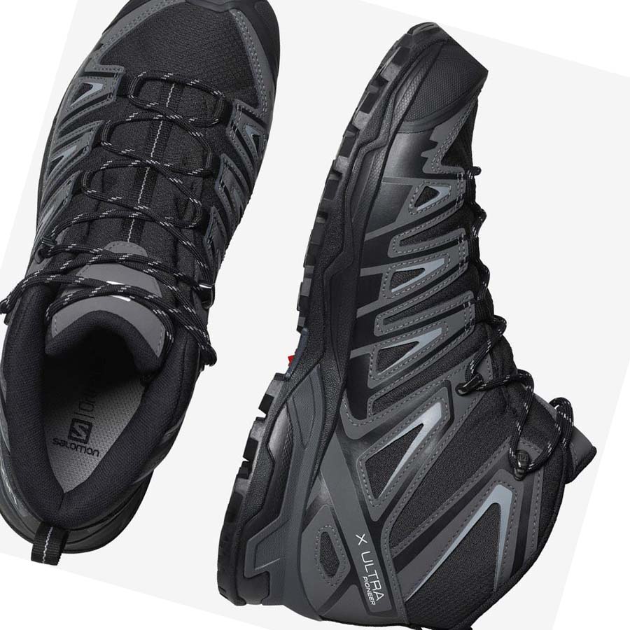 Salomon X ULTRA PIONEER MID CLIMASALOMON™ WATERPROOF Túracipő Férfi Szürke Fekete | HU 2071FDN